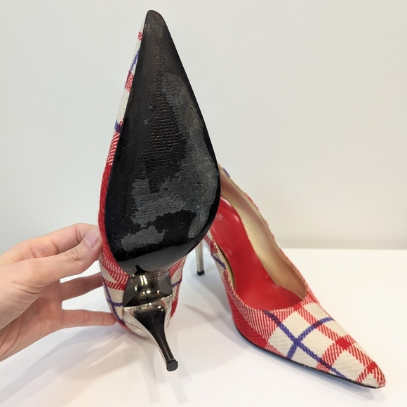 Versace Salon Plaid Heels - Picture 6 of 8